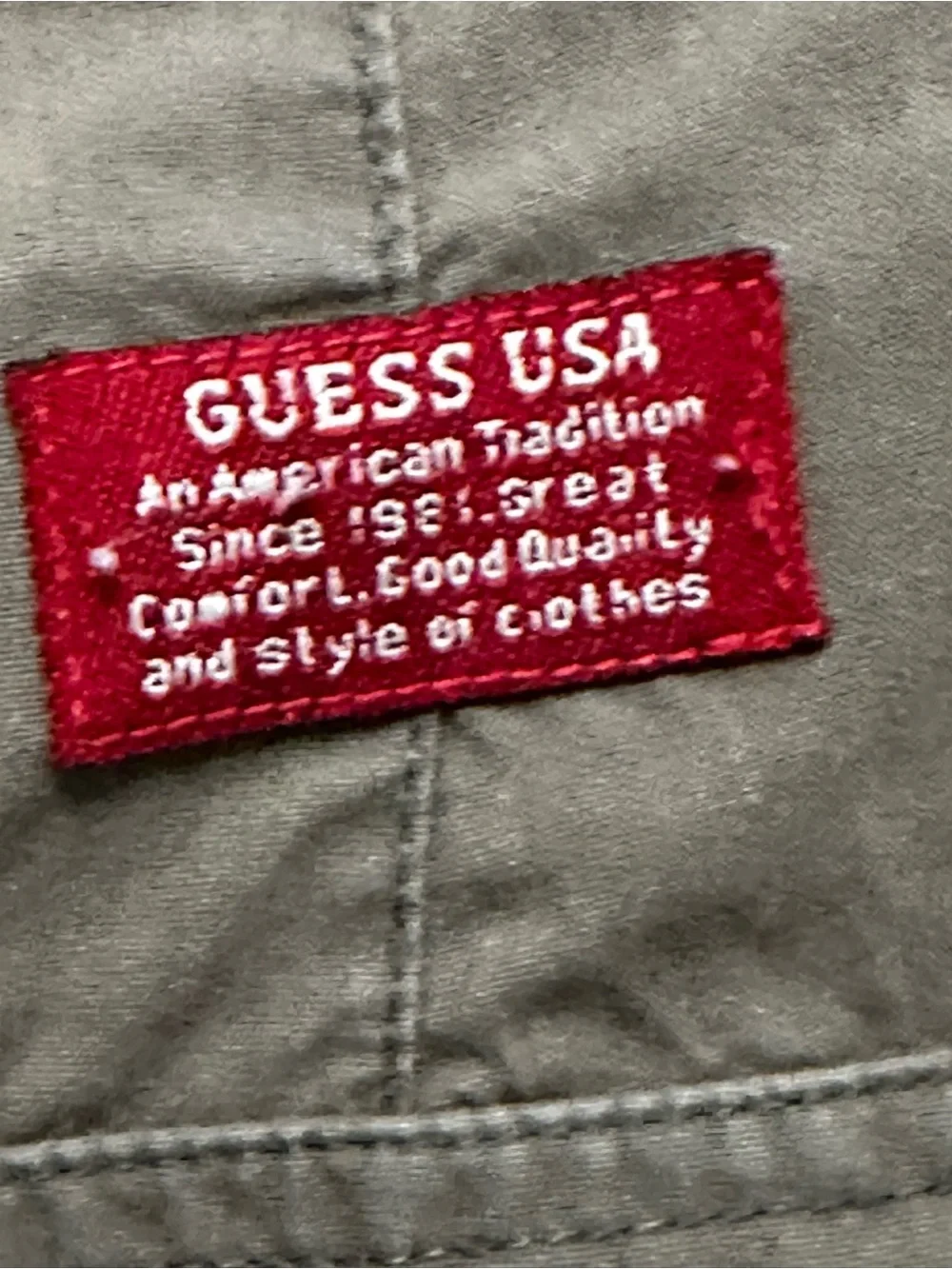 Guess Jeans Men's Vintage Y2K‎ Khaki Cargo Shorts Military Relaxed Utility Sz 34